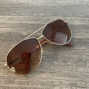 XOXO Womens Gold Aviator Sunglasses Brown Gradient Lens Metal Frame Classic